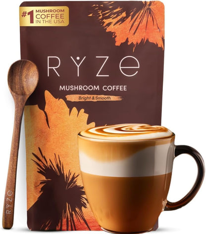 RYZE Organic Mushroom Coffee, Adaptogenic Blend, 30 Servings